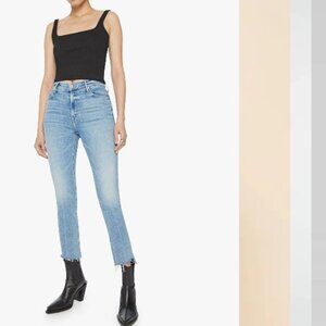 Mother Mid Rise Dazzler Ankle Step Fray Ropin N Ridin Denim Jeans 34